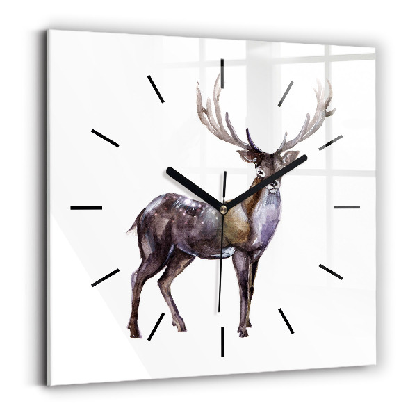 Square wall clock Deer king of the wilderness