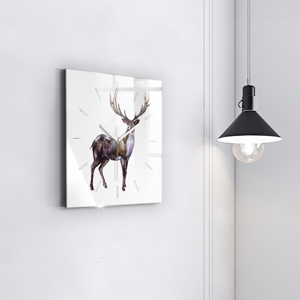 Square wall clock Deer king of the wilderness