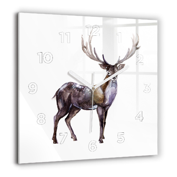 Square wall clock Deer king of the wilderness