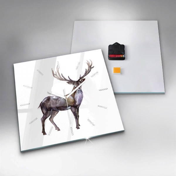 Square wall clock Deer king of the wilderness