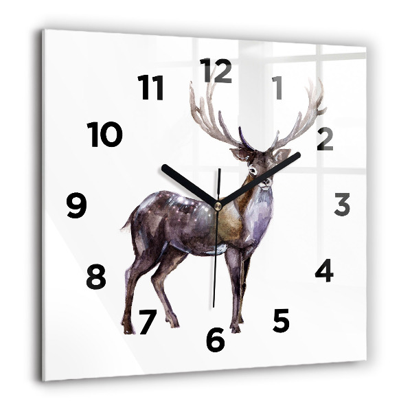 Square wall clock Deer king of the wilderness