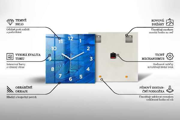 Square wall clock Swans in Love