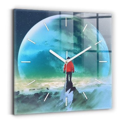 Square wall clock Man in the moon
