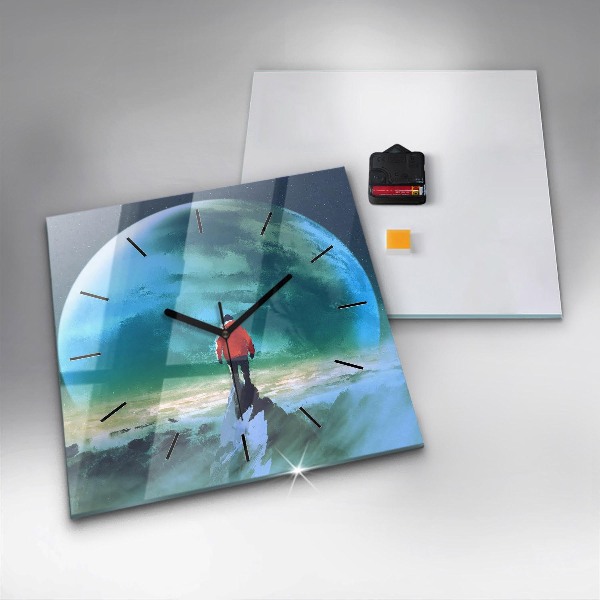 Square wall clock Man in the moon