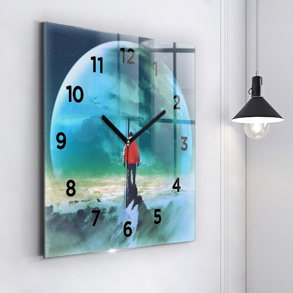 Square wall clock Man in the moon