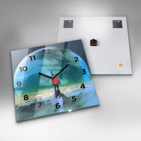 Square wall clock Man in the moon