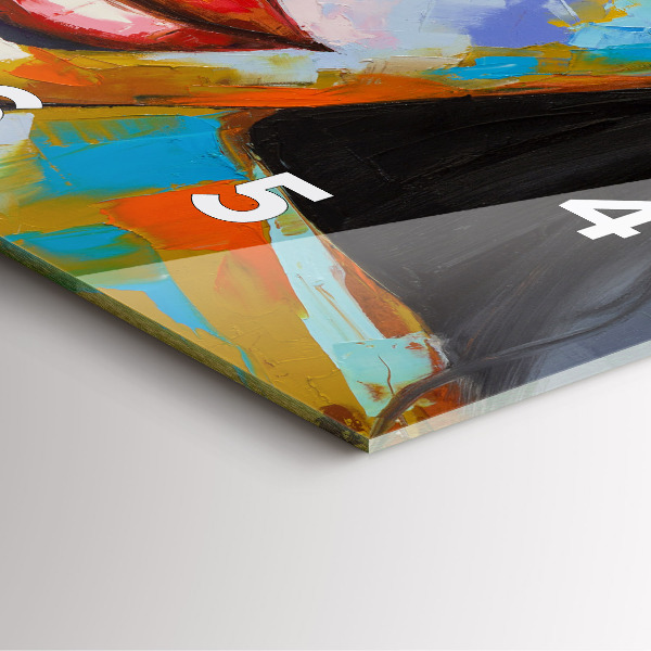 Square wall clock Colorful woman's face