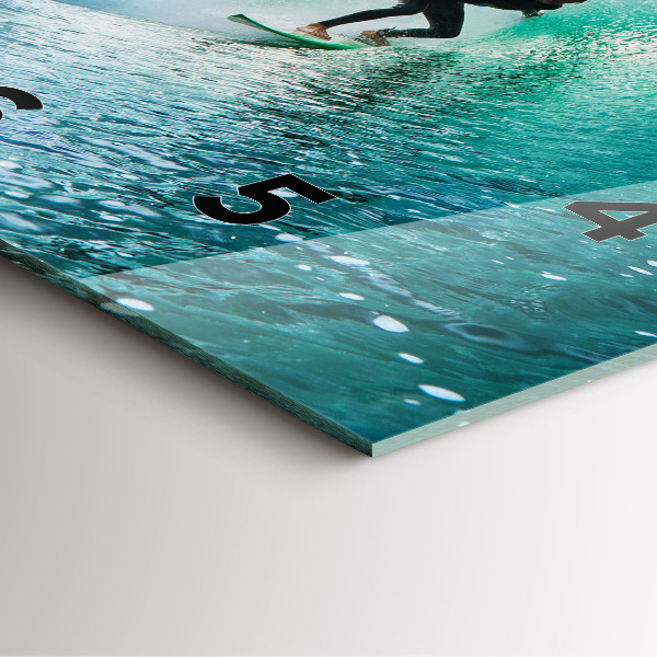 Square wall clock Surfing in Hawaii