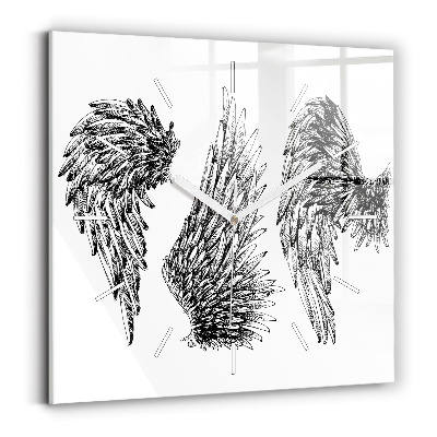 Square wall clock Angel wings