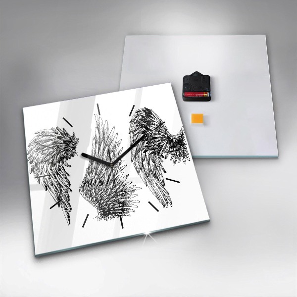 Square wall clock Angel wings