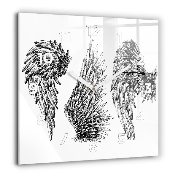 Square wall clock Angel wings