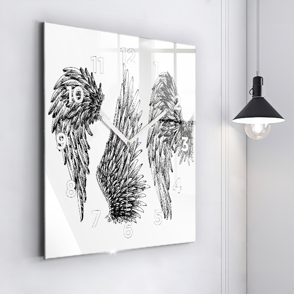 Square wall clock Angel wings