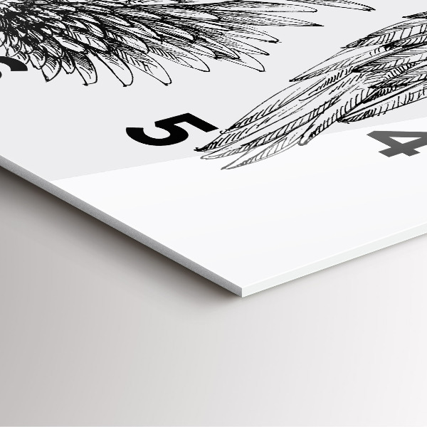 Square wall clock Angel wings