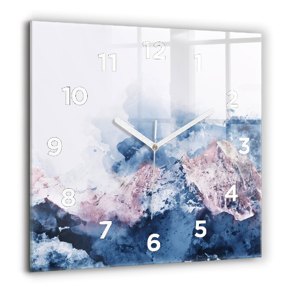 Square wall clock Abstract mountain ranges
