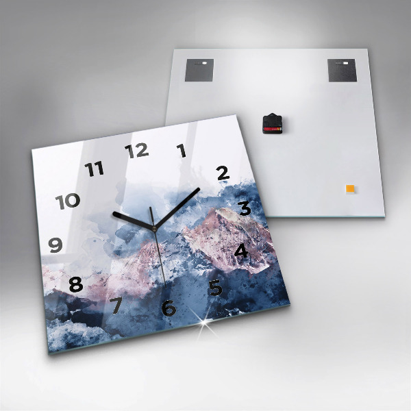 Square wall clock Abstract mountain ranges