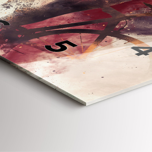 Square wall clock Woman and bike