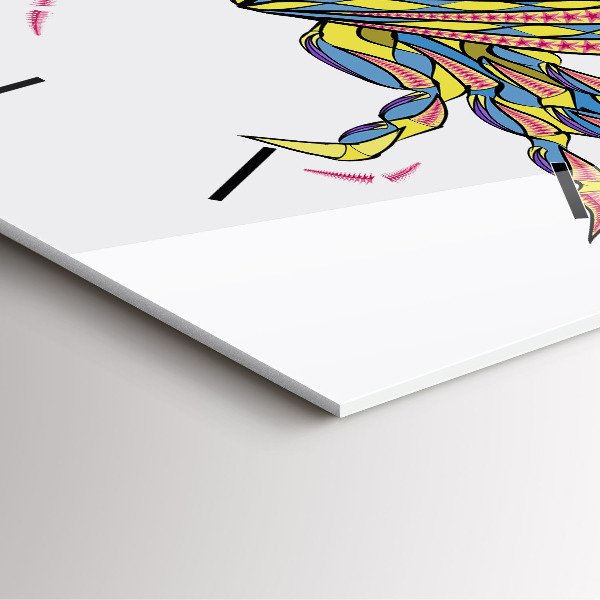 Square wall clock Ethnic crab