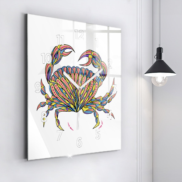Square wall clock Ethnic crab