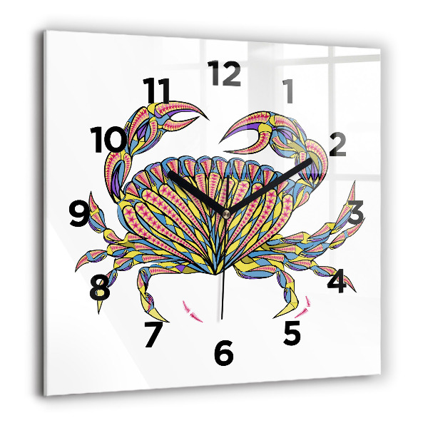 Square wall clock Ethnic crab
