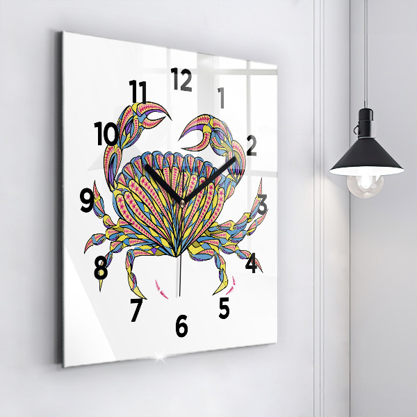 Square wall clock Ethnic crab