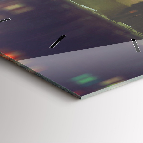 Square wall clock People with umbrellas