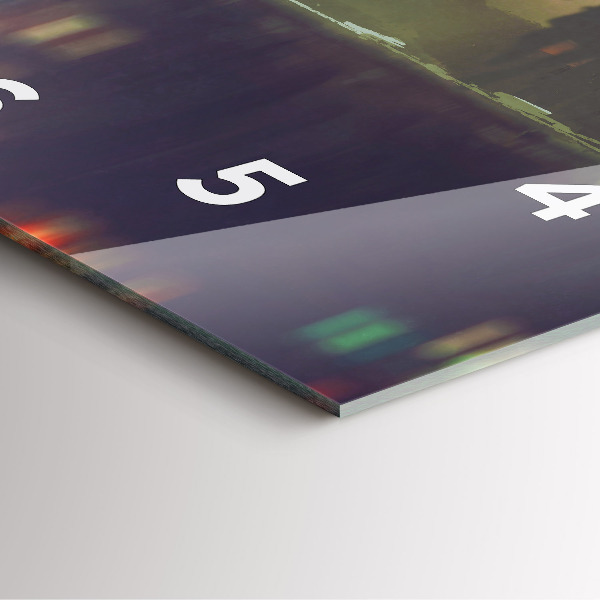 Square wall clock People with umbrellas