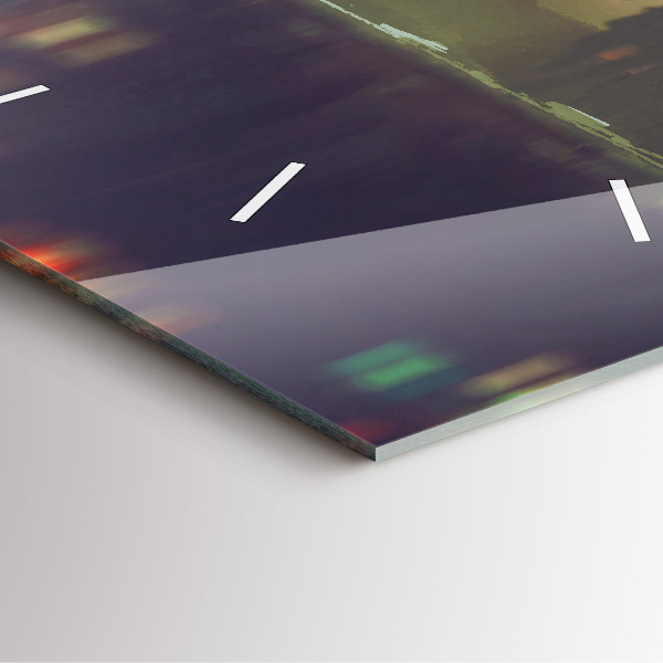 Square wall clock People with umbrellas