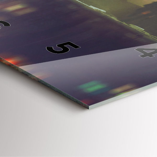 Square wall clock People with umbrellas