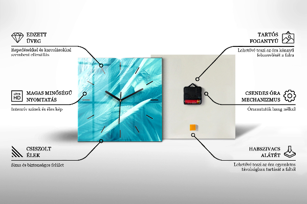 Square wall clock Runner and sunset