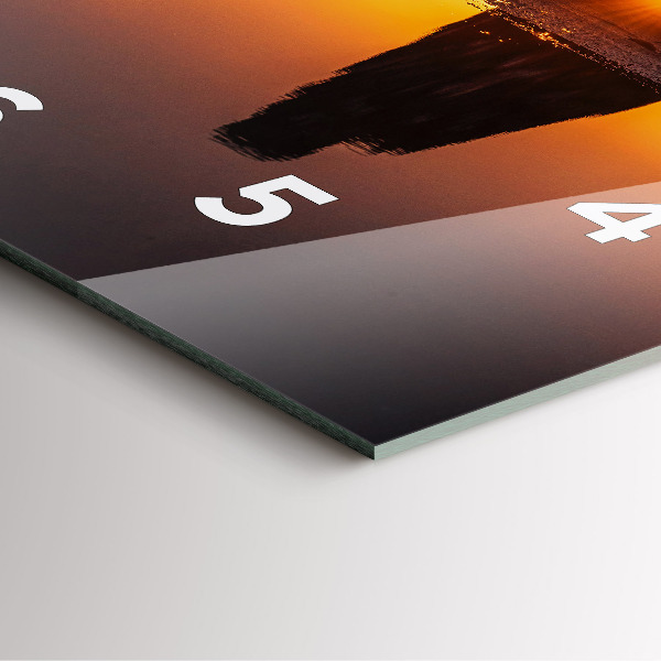 Square wall clock Runner and sunset