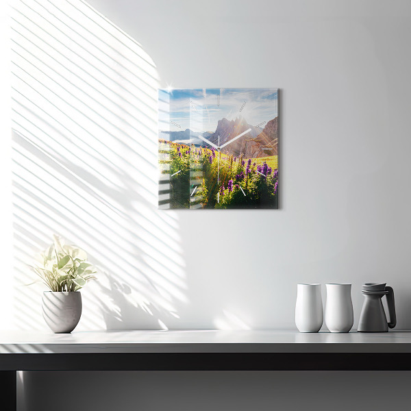 Square wall clock Lavender Meadow