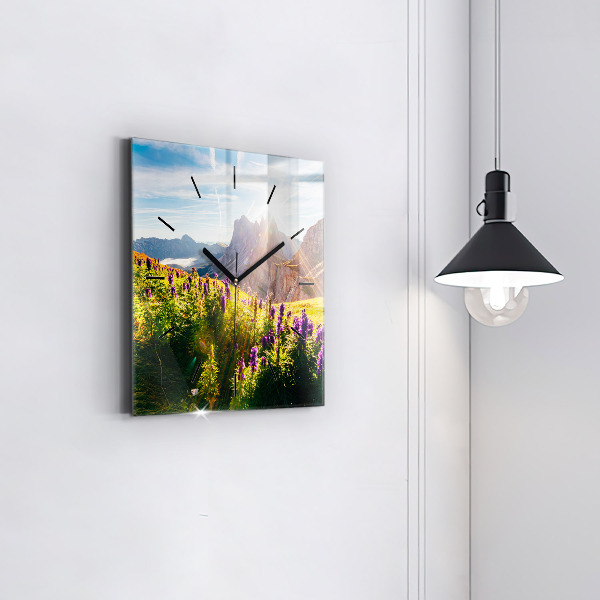 Square wall clock Lavender Meadow