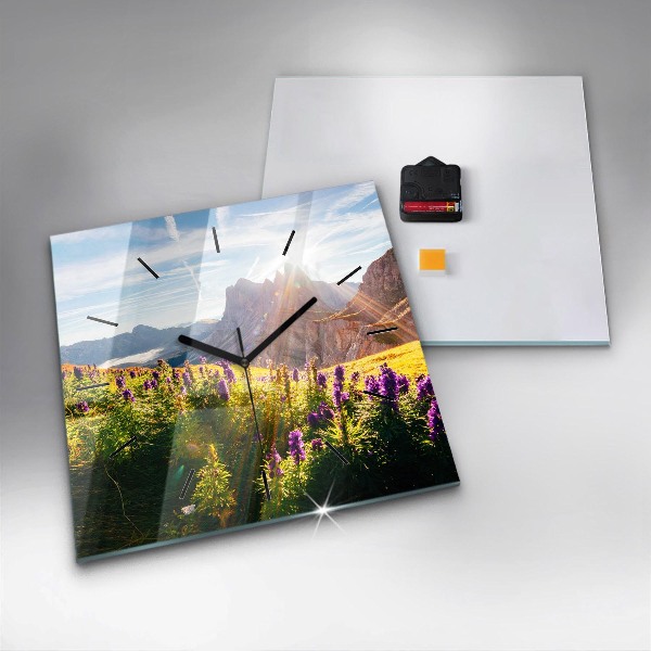 Square wall clock Lavender Meadow