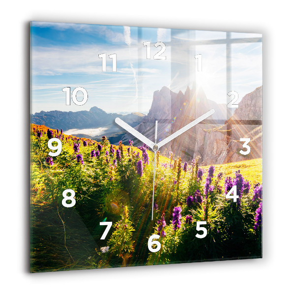 Square wall clock Lavender Meadow