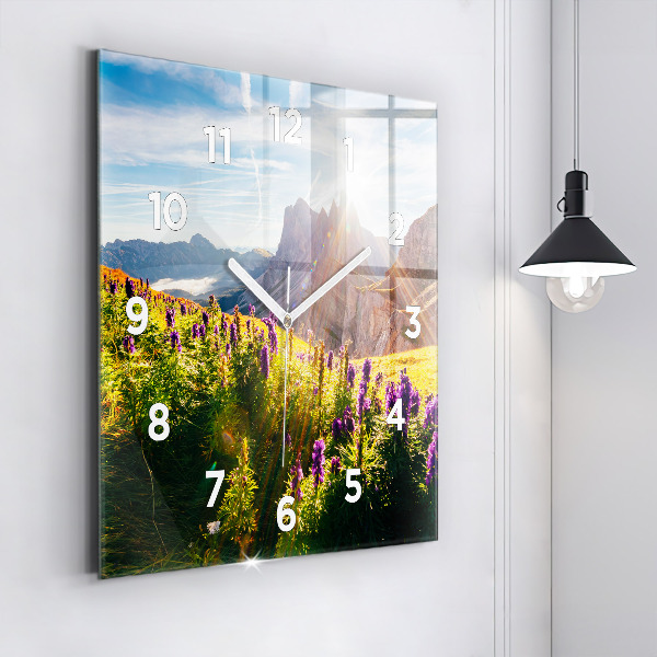 Square wall clock Lavender Meadow