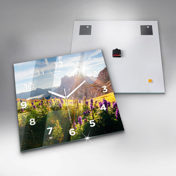 Square wall clock Lavender Meadow