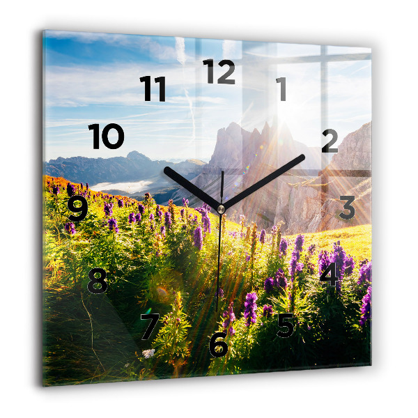 Square wall clock Lavender Meadow