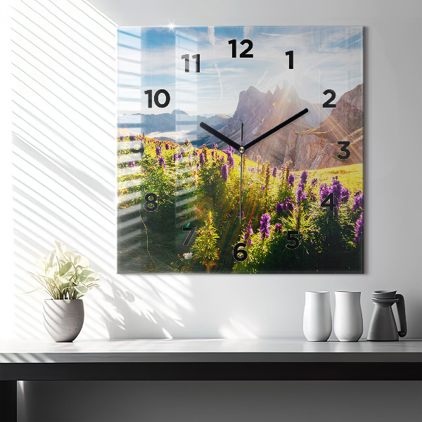 Square wall clock Lavender Meadow