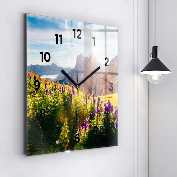 Square wall clock Lavender Meadow