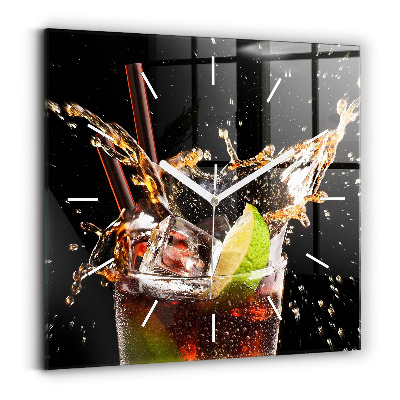 Square wall clock Drink with ice