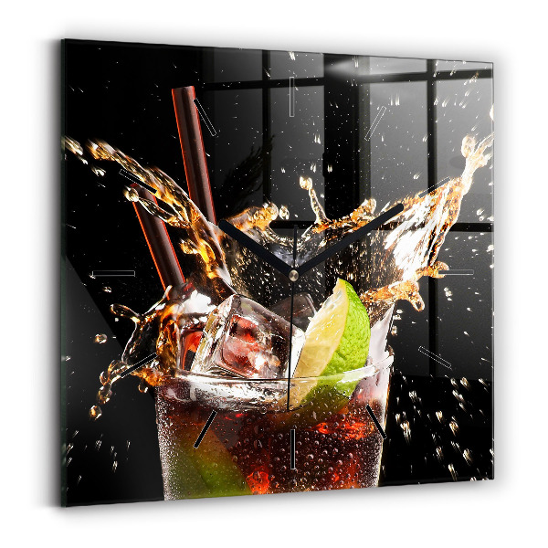 Square wall clock Drink with ice