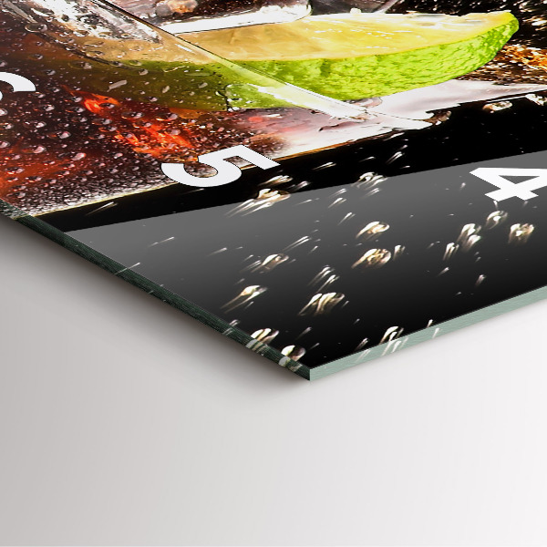 Square wall clock Drink with ice