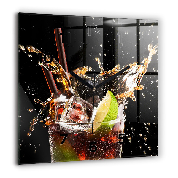 Square wall clock Drink with ice