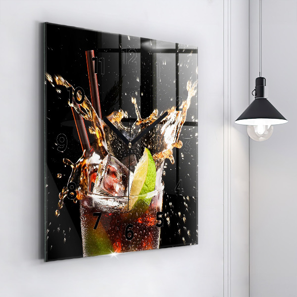 Square wall clock Drink with ice
