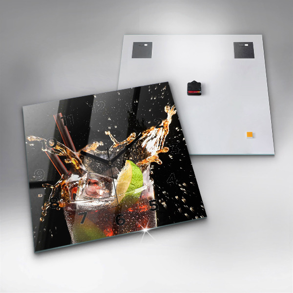 Square wall clock Drink with ice