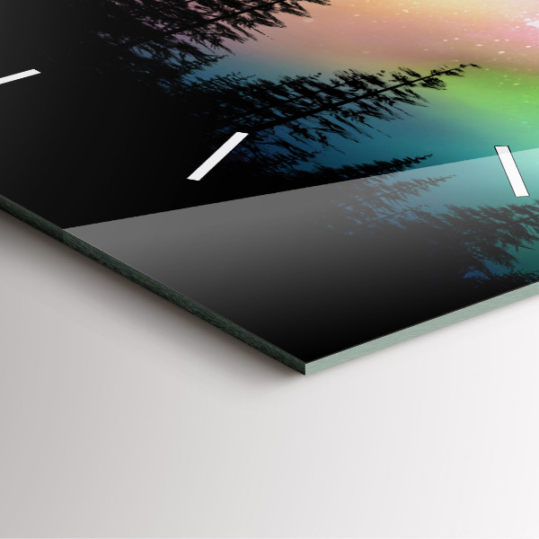 Square wall clock Northern lights