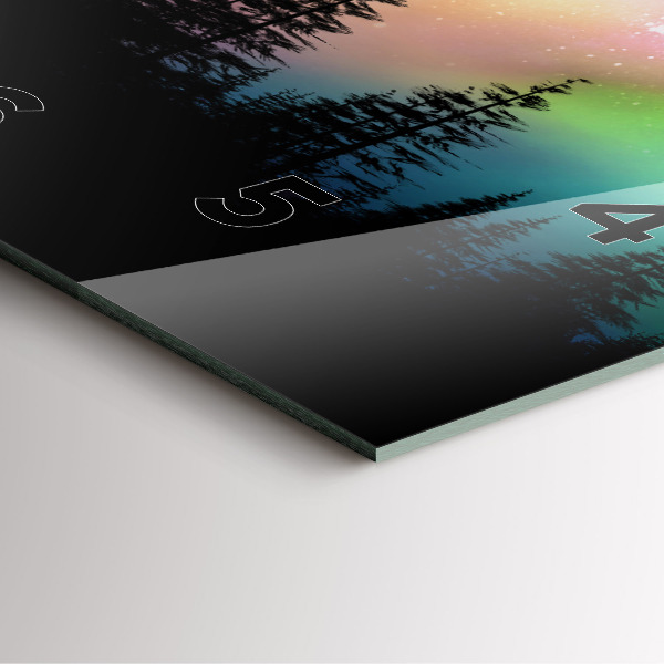 Square wall clock Northern lights