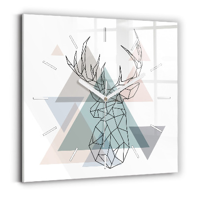 Square wall clock Reindeer Scandinavian style