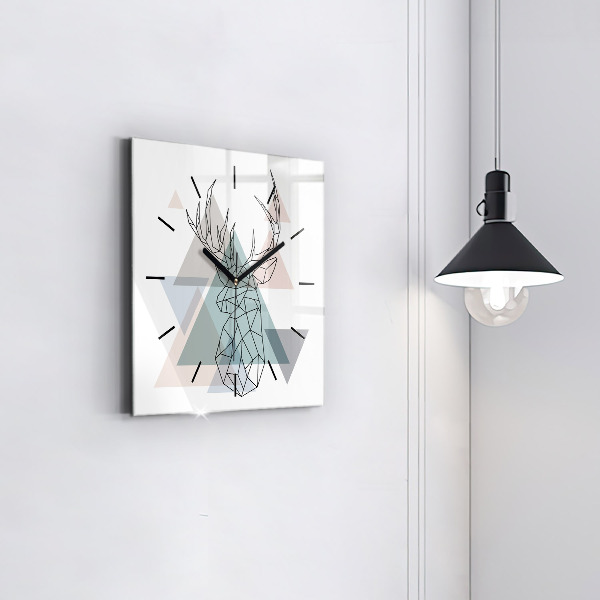 Square wall clock Reindeer Scandinavian style