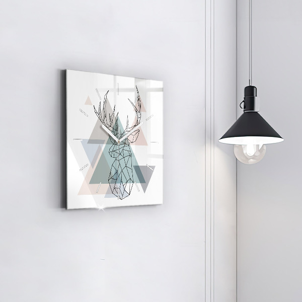Square wall clock Reindeer Scandinavian style